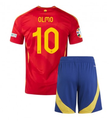 España Dani Olmo #10 Primera Equipación Niños Eurocopa 2024 Manga Corta (+ Pantalones cortos)